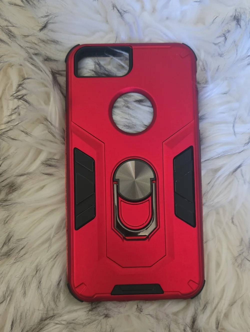 Red Rugged Phone Case with Ring Kickstand
